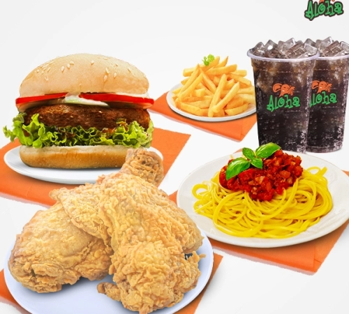 Menu_combo 2 gà 1 mỳ 1 burger 1 khoai 2 coca